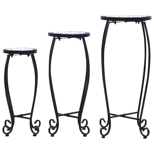 NNEVL Mosaic Tables 3 pcs Blue and White Ceramic