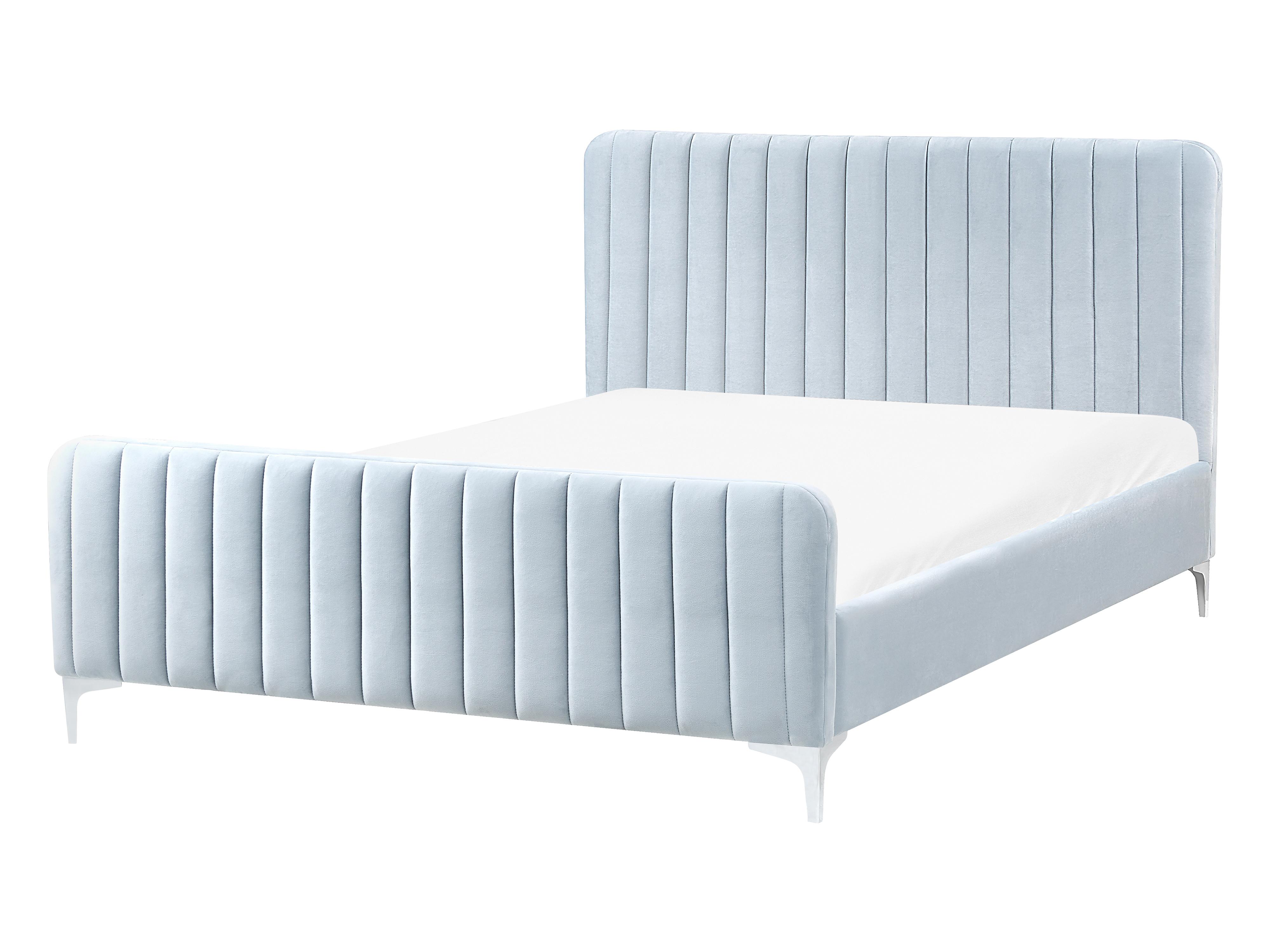Bed Velvet LUNAN 120 x 200 cm (EU Small Double) Light Blue