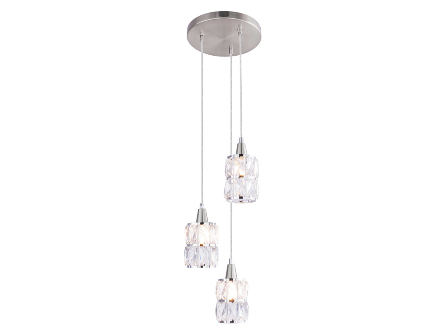 Lampa wisząca Wolli 3-punktowa metalowa srebrna