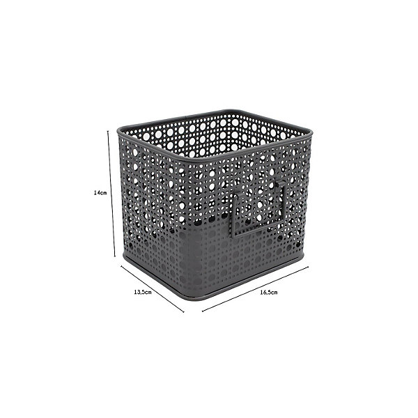 Lot de 4 paniers de rangement en métal gris 16,5 x 14 x 14 cm