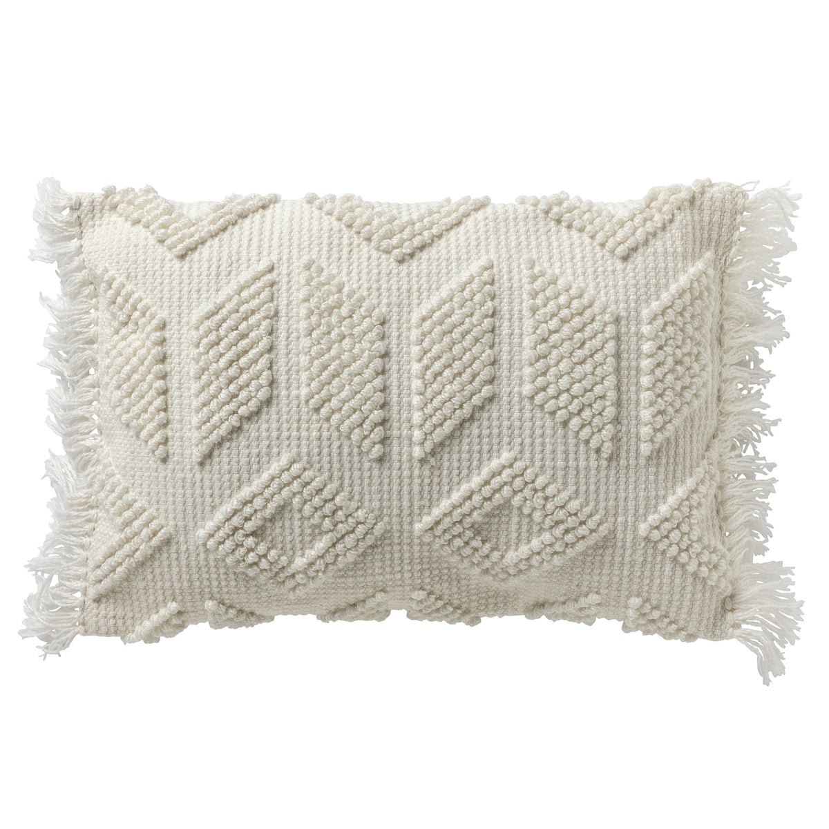 ODIN - sierkussen 40x60 cm - tufted patroon - duurzaam - Snow White - wit