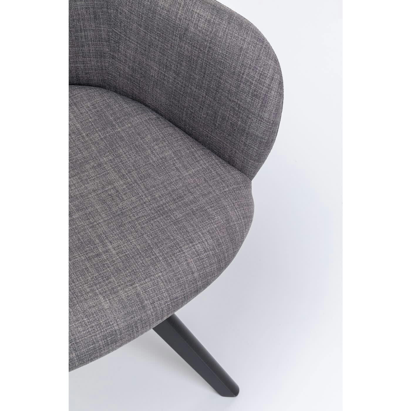 LADY - Chaise grise et hêtre noir