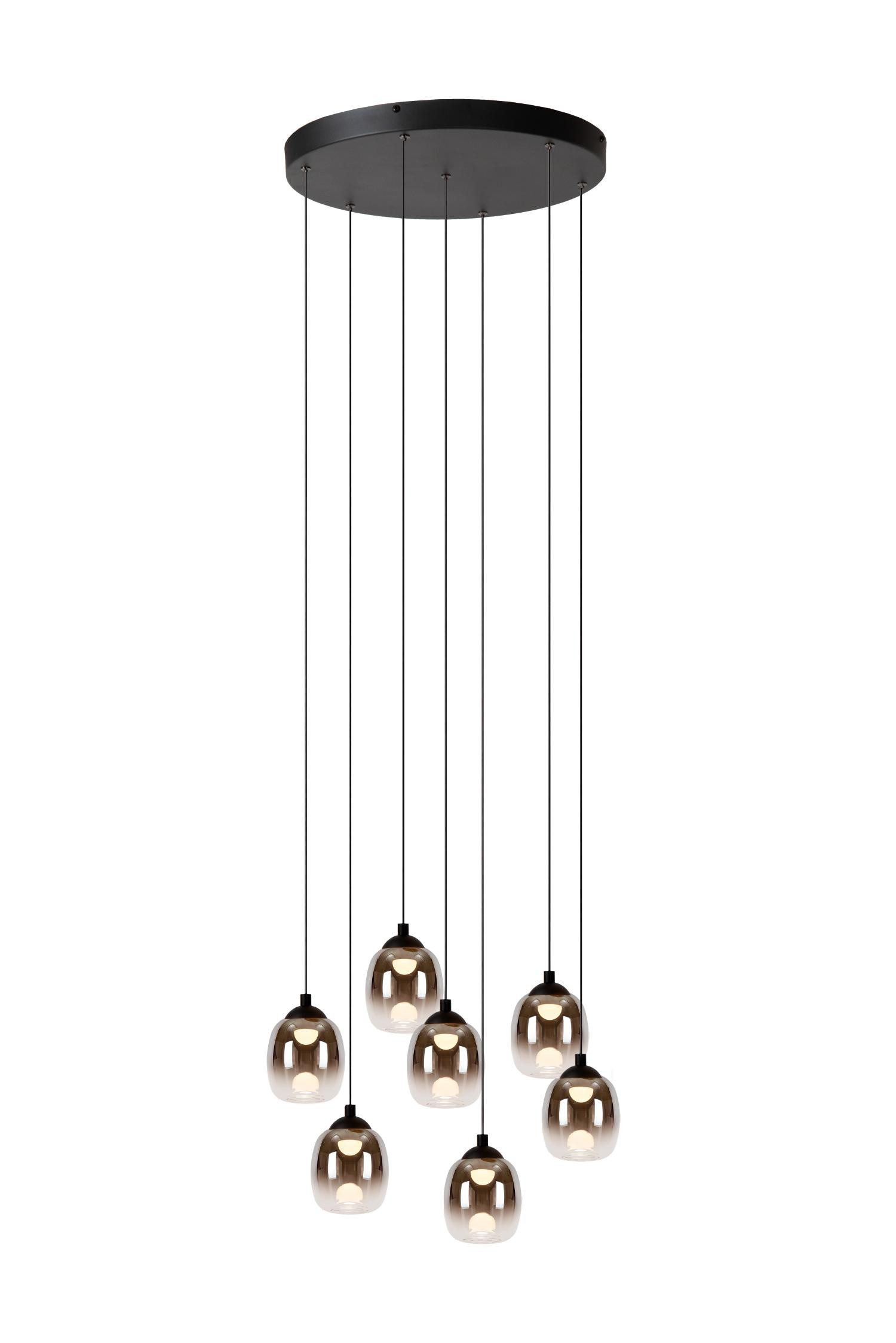 Lampa wisząca TAMINO czarna LED 7x7W Ciepła biel 3300lm Lucide