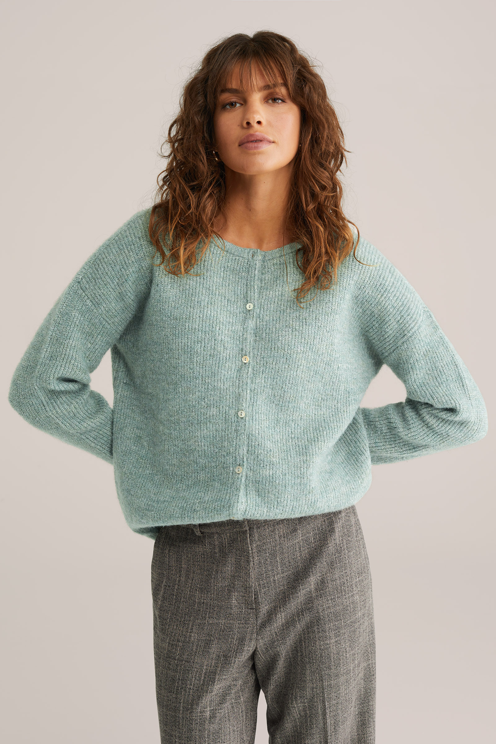 Dames gebreid vest van wolmix