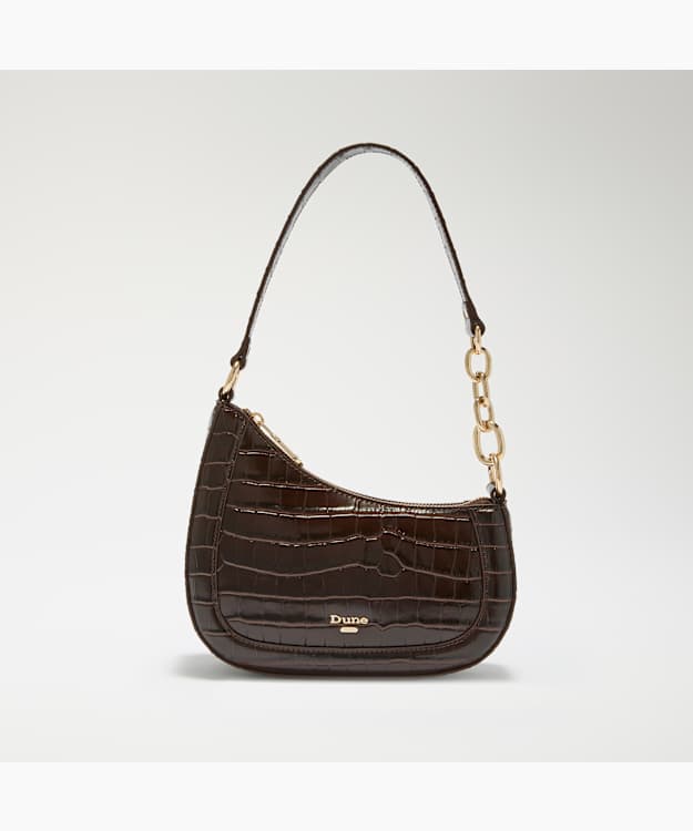 Direction Brown - Chain Detail Shoulder Bag