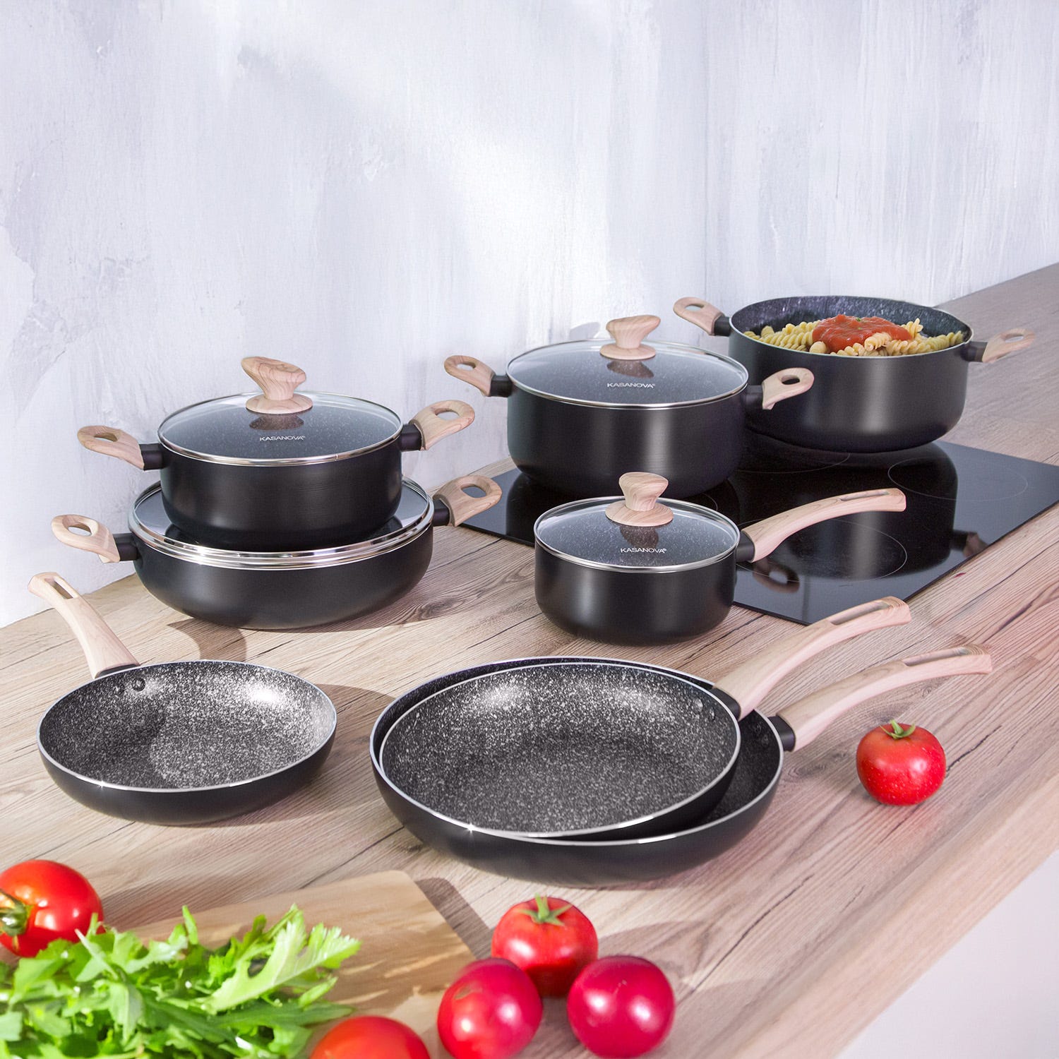 Batteria 12 pezzi large Black Stone