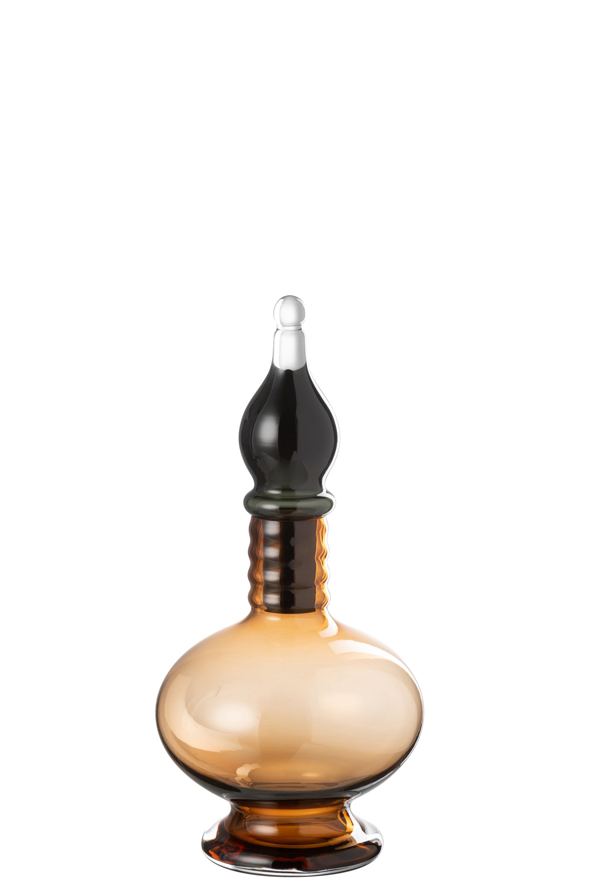 J-Line vaas   stop flesje Joey - glas - bruin - small