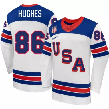 Jack Hughes USA Hockey Nike 2026 Away Replica Jersey - White