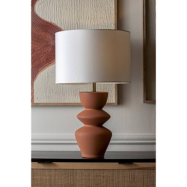 Lampe de Table élégance Provençale en Céramique Brown 38 x 38 x 64 cm Teinte Terre de Provence Marron