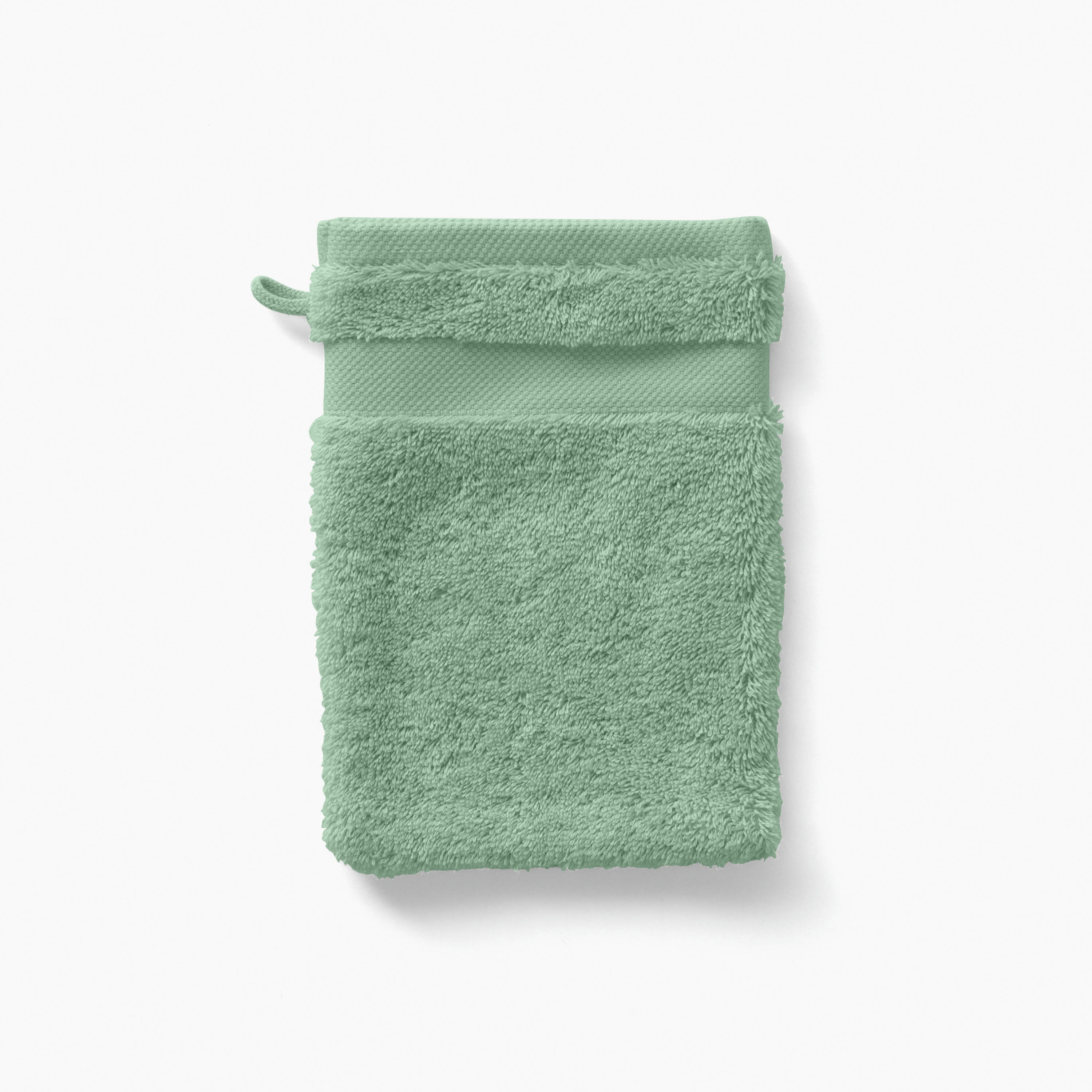 LOLA 2 - Gant de toilette coton uni bouclette vert 15 x 21 cm
