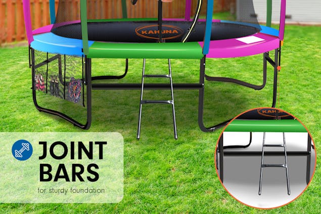 NNEDPE Kahuna Trampoline 8 ft withRoof - Rainbow