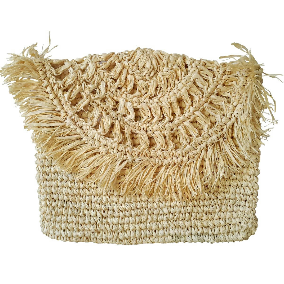 BONA - Pochette chic en raphia, beige claire 