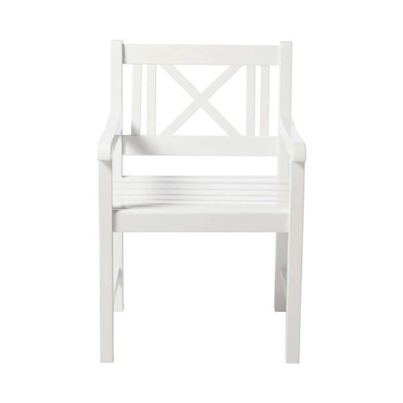 Gartenstuhl »Rosenborg«, BxHxT: 59 x 89 x 59 cm, Mahagoniholz, weiß