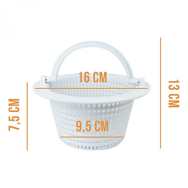Panier rond pour skimmer de piscine hors sol - Diam 16 cm - Blanc - Linxor