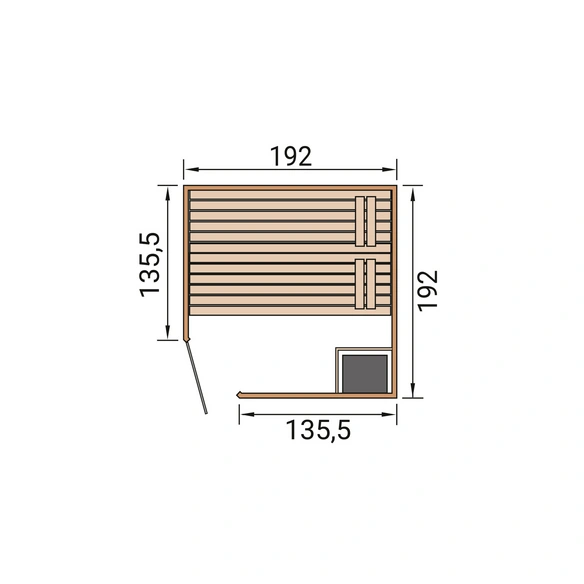 Massivholzsauna »LAUKKALA 3«, 6 Personen, inkl. 7,5 kW Ofen mit externer Steuerung
