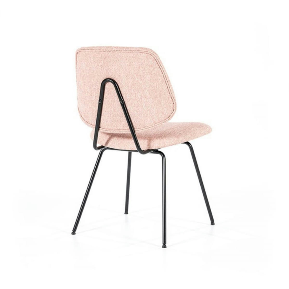 TOINE - Chaise salle à manger moderne en tissu rose