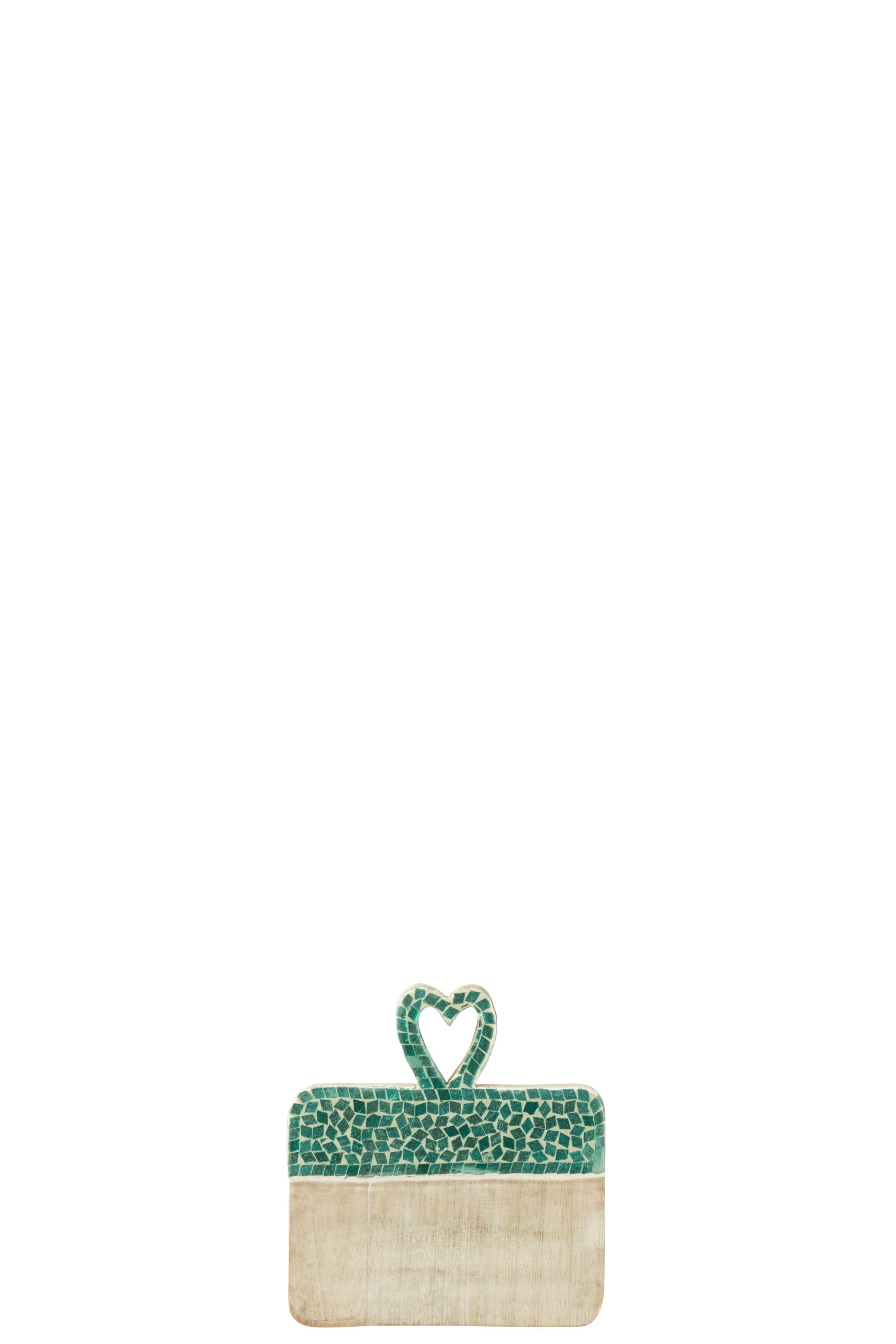 J-Line plateau Hart Mozaiek - mango hout - groen