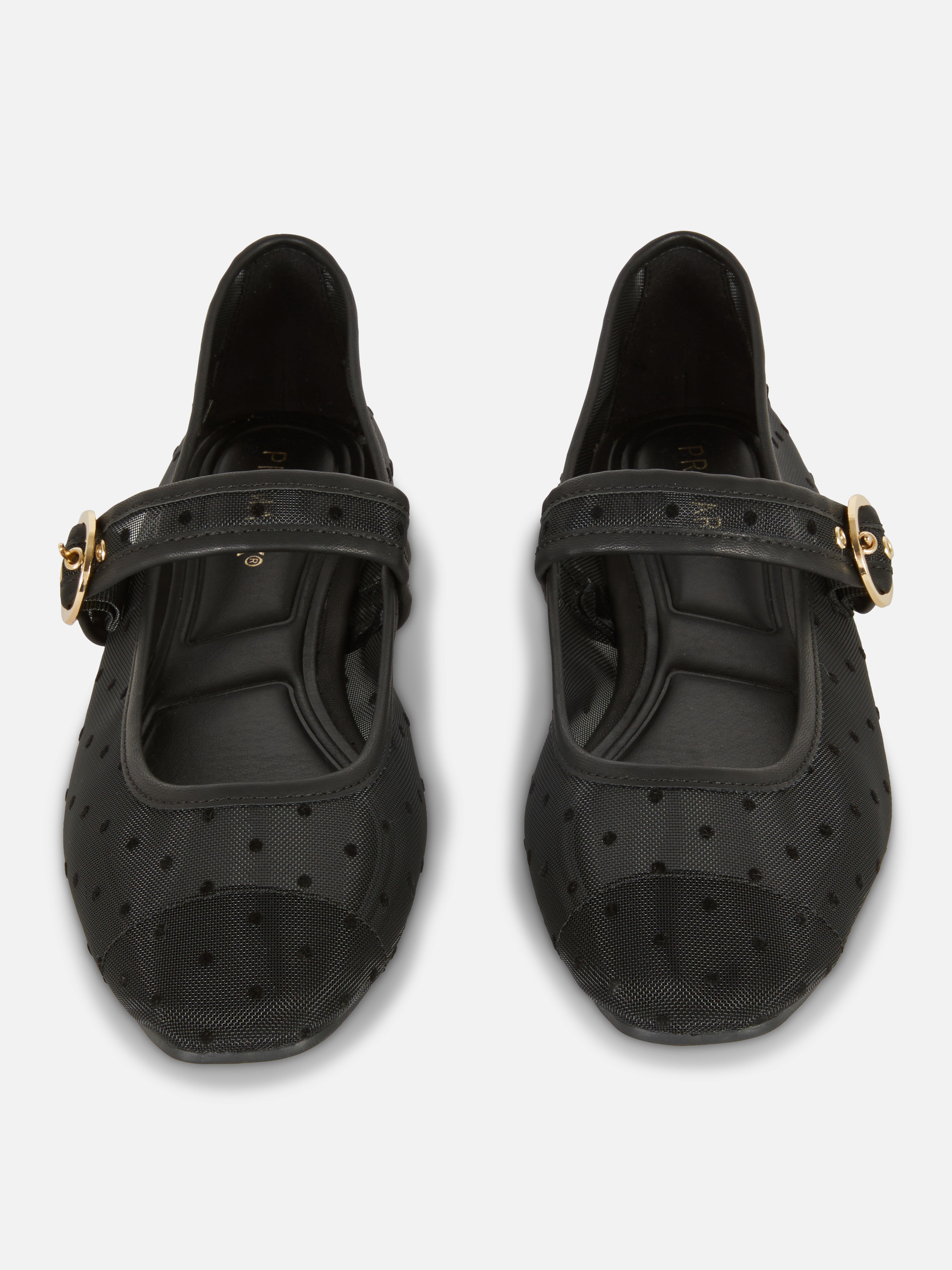 Mesh Polka Dot Mary Janes