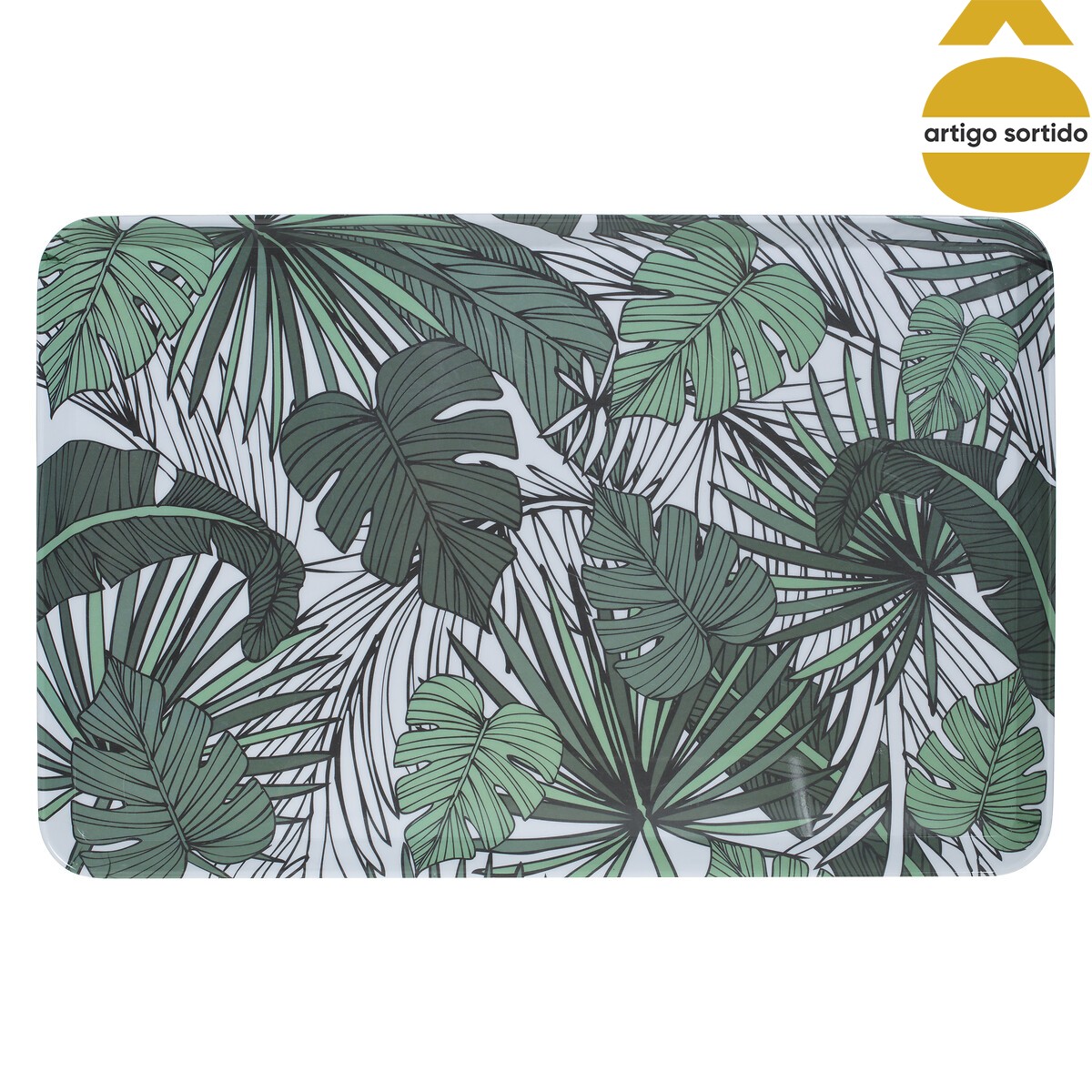 Tabuleiro de melamina decoração folhas
