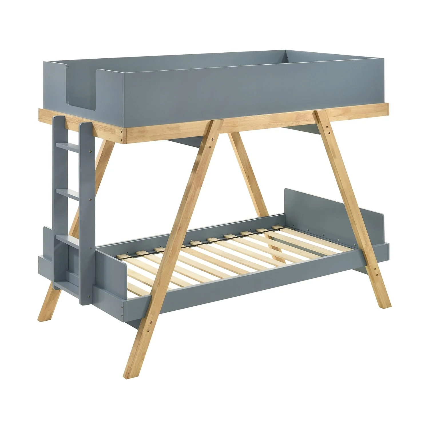 Wooden Twin Over Twin Bunk Bed