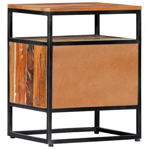 NNEVL Bedside Cabinet 40x30x50 cm Solid Reclaimed Wood and Steel