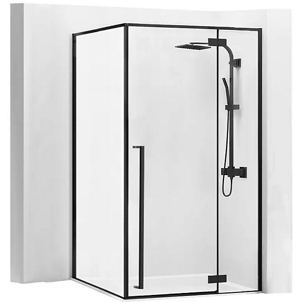 Cabine De Douche Rea Fargo 80X100 Black   Receveur De Douche Savoy White