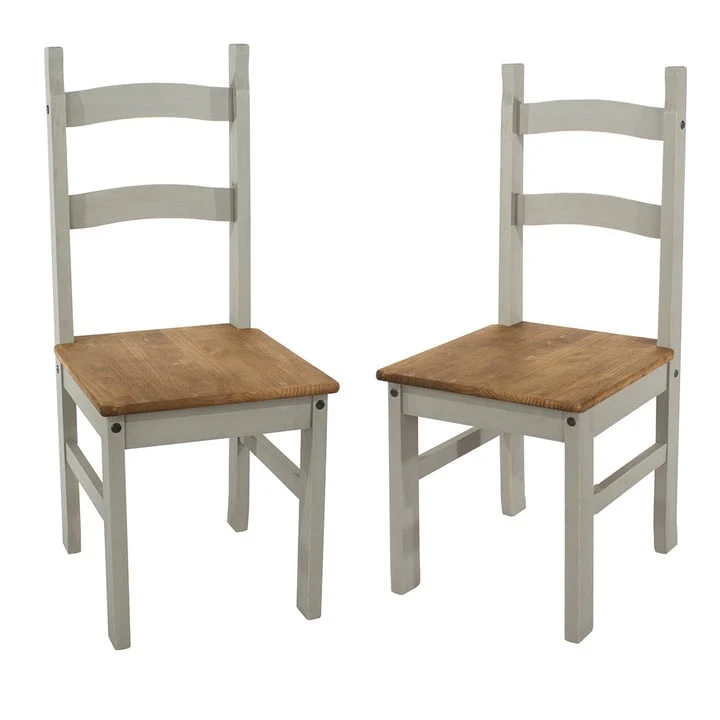 Solid Wood Dining Chairs (Set of 2) Farmhouse - Corona Collection | Furniture Dash
