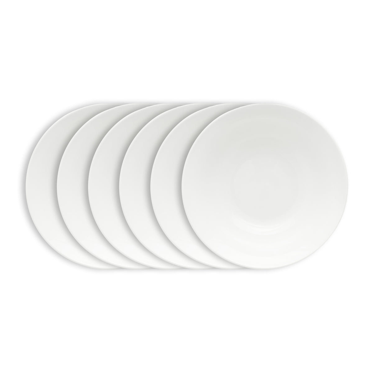 vtwonen Pastaborden - Serviesset - Wit - Diepe Borden - Bordenset van 6 - 25.5cm