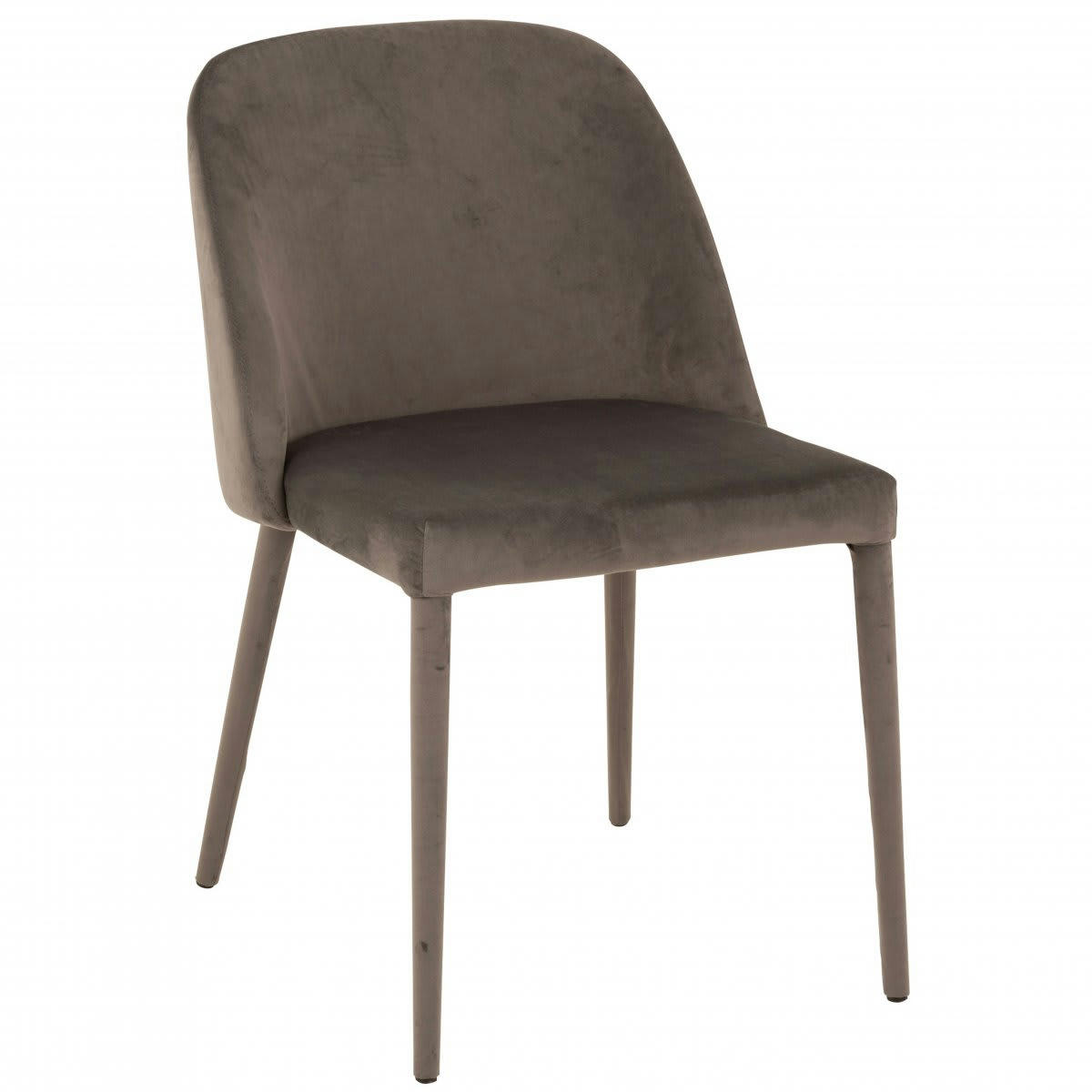 VARSOVIE - Chaise salle à manger en velours gris