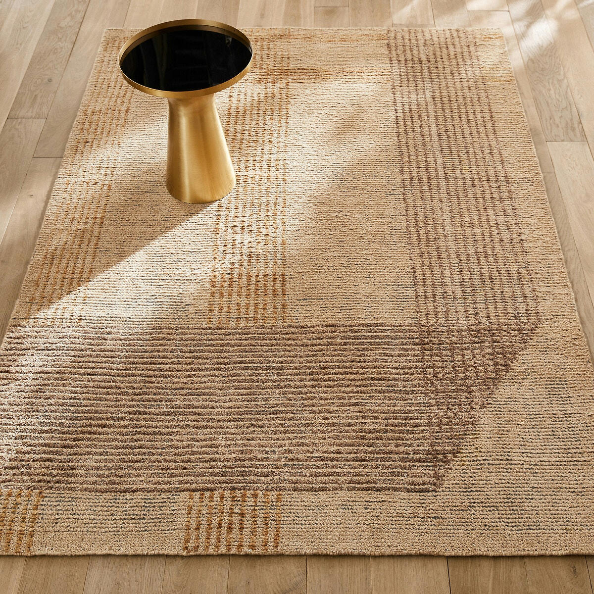 Tapis noué main, laine, chanvre et Lyocell, Vilami