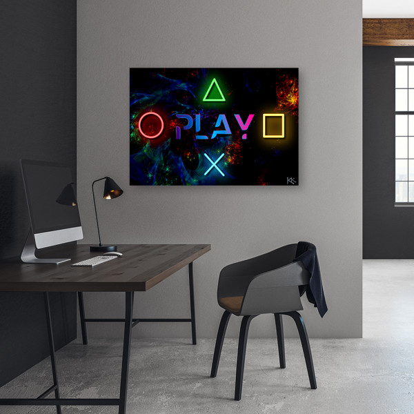 Feeby Obraz, Napis play i przyciski do kontrolera 60x40