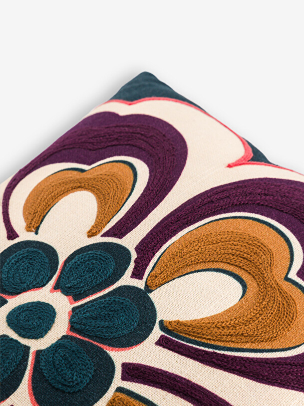 Coussin flower 45x45 petrole bleu petrole