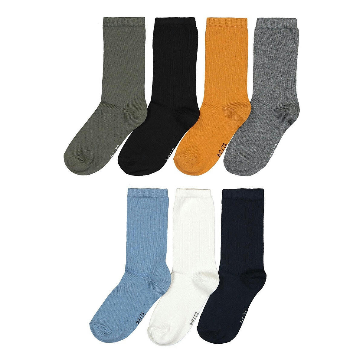 Lot de 7 paires de chaussettes unies