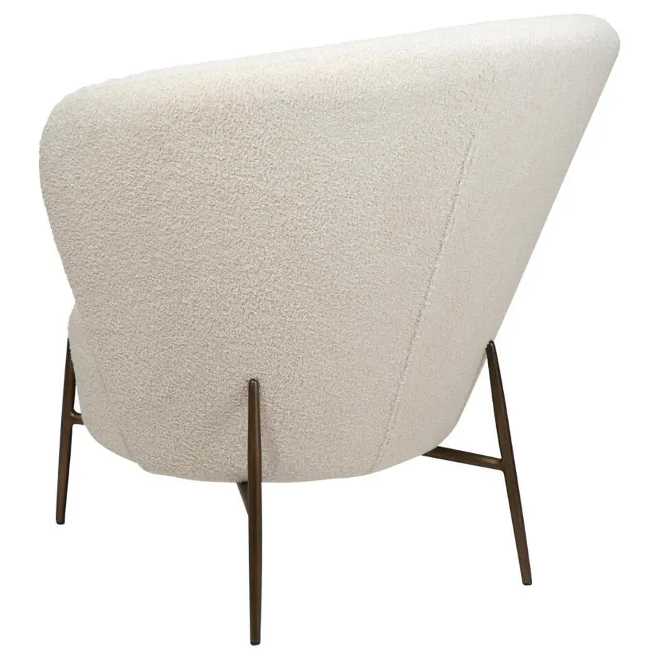 Hioshop Orbit Dan-Form fauteuil boucl&eacute; wit