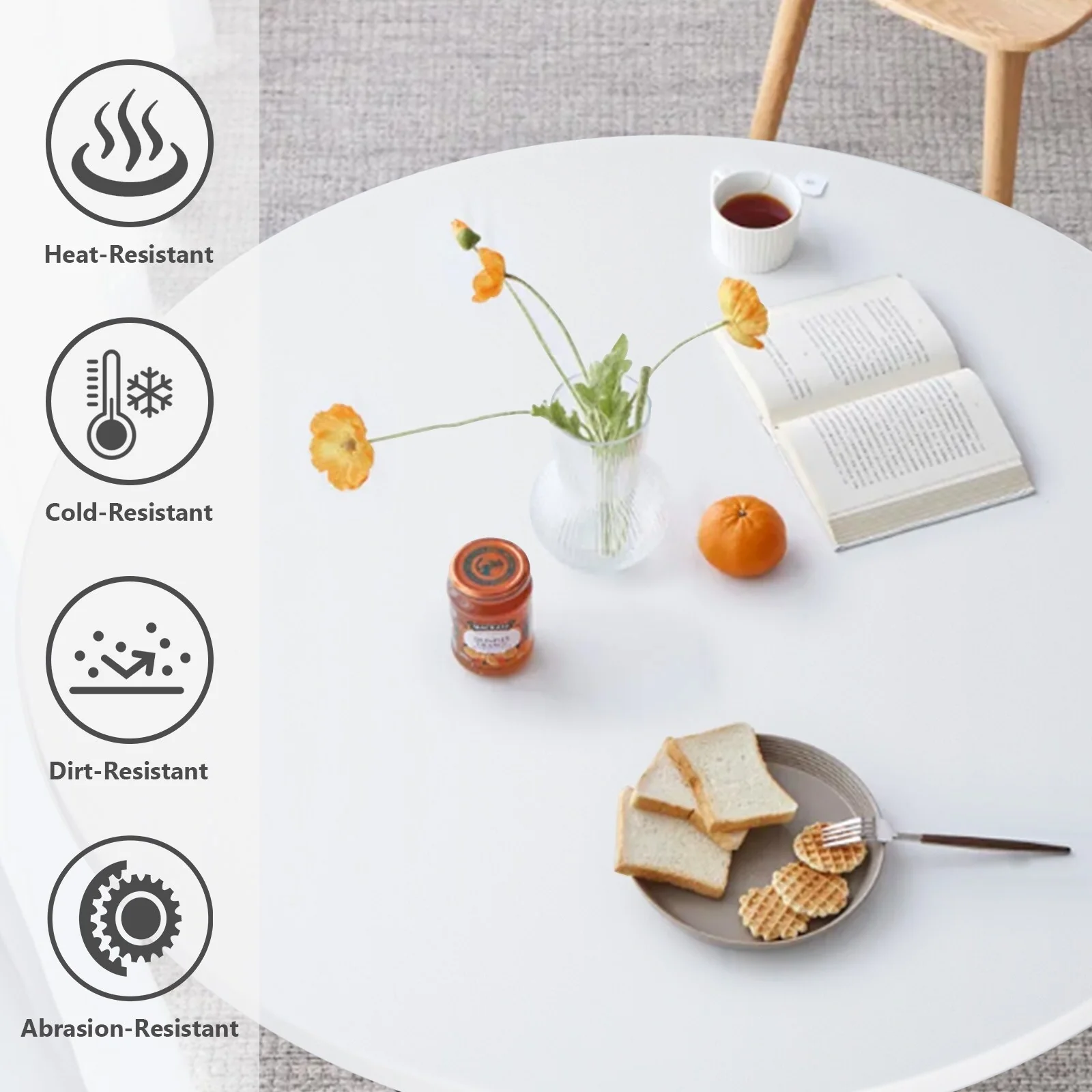 Mid Century Modern Round Dining Table Anti Corrosion Finish for Be Used for Small Spaces Breakfast Nooks and Compact Areas