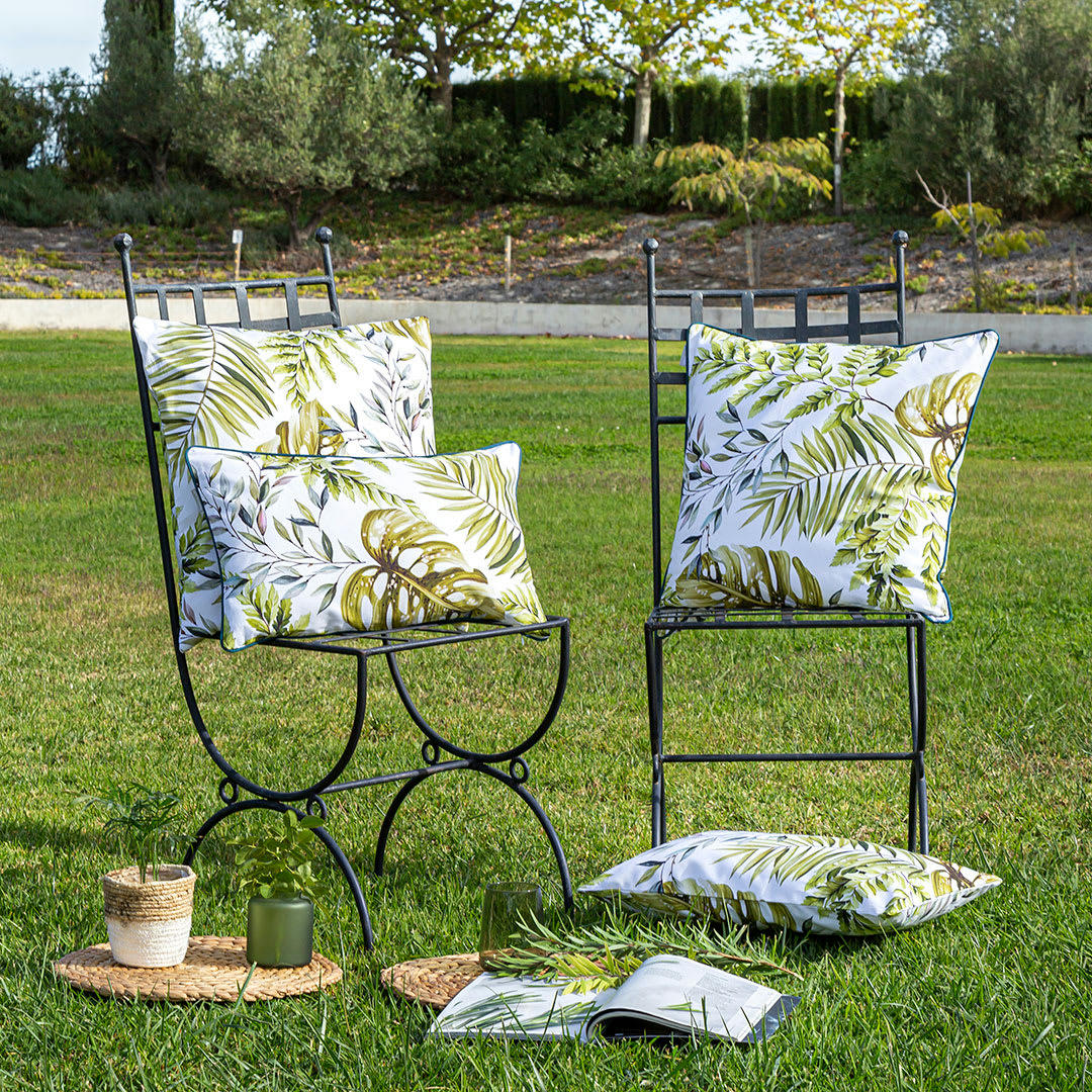 STEFANIA TO - 2 Housses de coussin en coton 50x50 cm vert