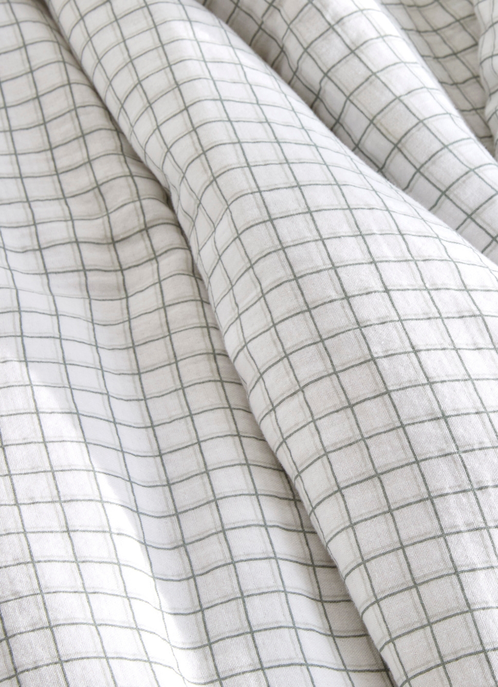 DRAP HOUSSE BÉBÉ EN GAZE DE COTON à CARREAUX ECRU