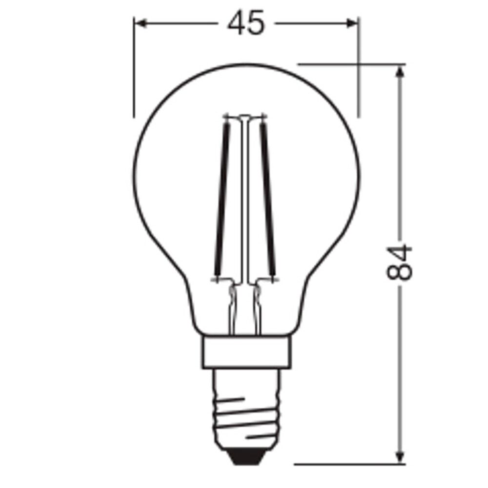 GLOBUSPÆRE OSRAM LED E14 250LM 1,8W KLAR