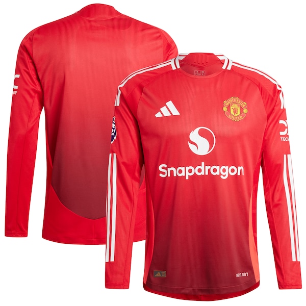 Manchester United adidas 2024/25 Home Long Sleeve Authentic Patch Jersey - Red
