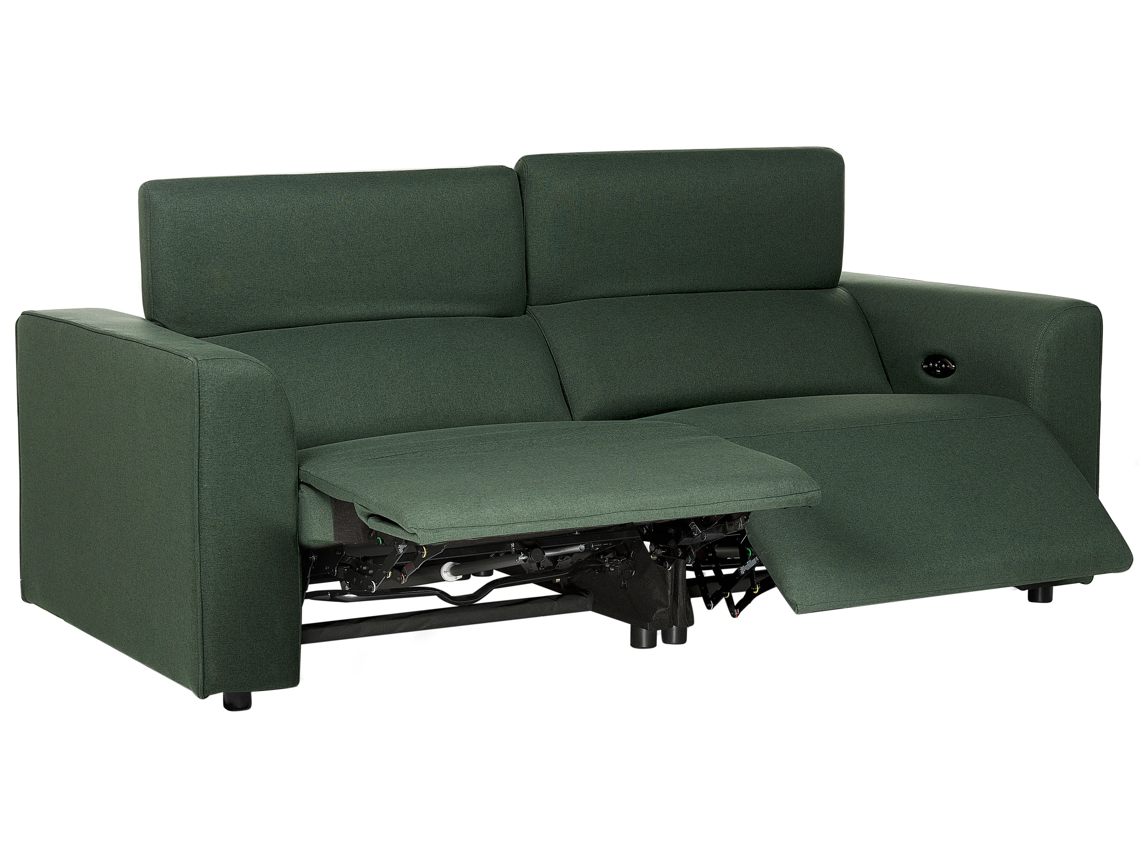 Electric Recliner Sofa 2 Seater ULVEN Fabric Dark Green with USB Port