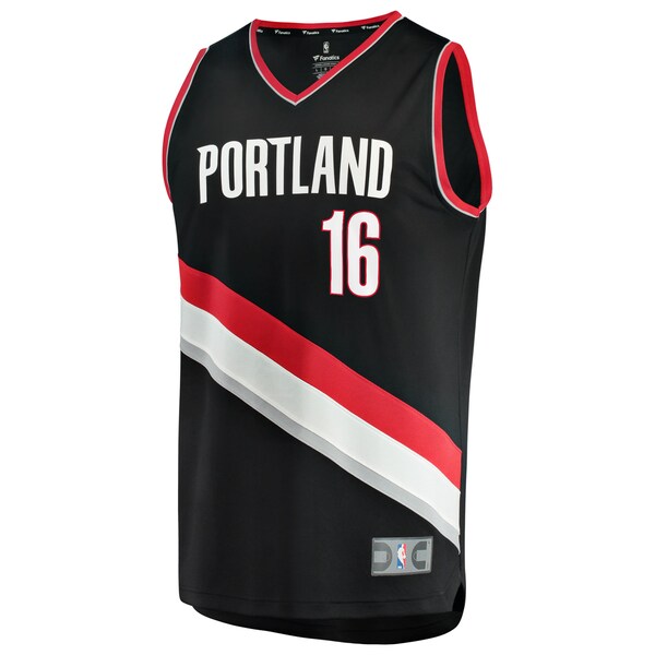 Yang Hansen Portland Trail Blazers  Youth Fast Break Replica Jersey - Black - Icon Edition