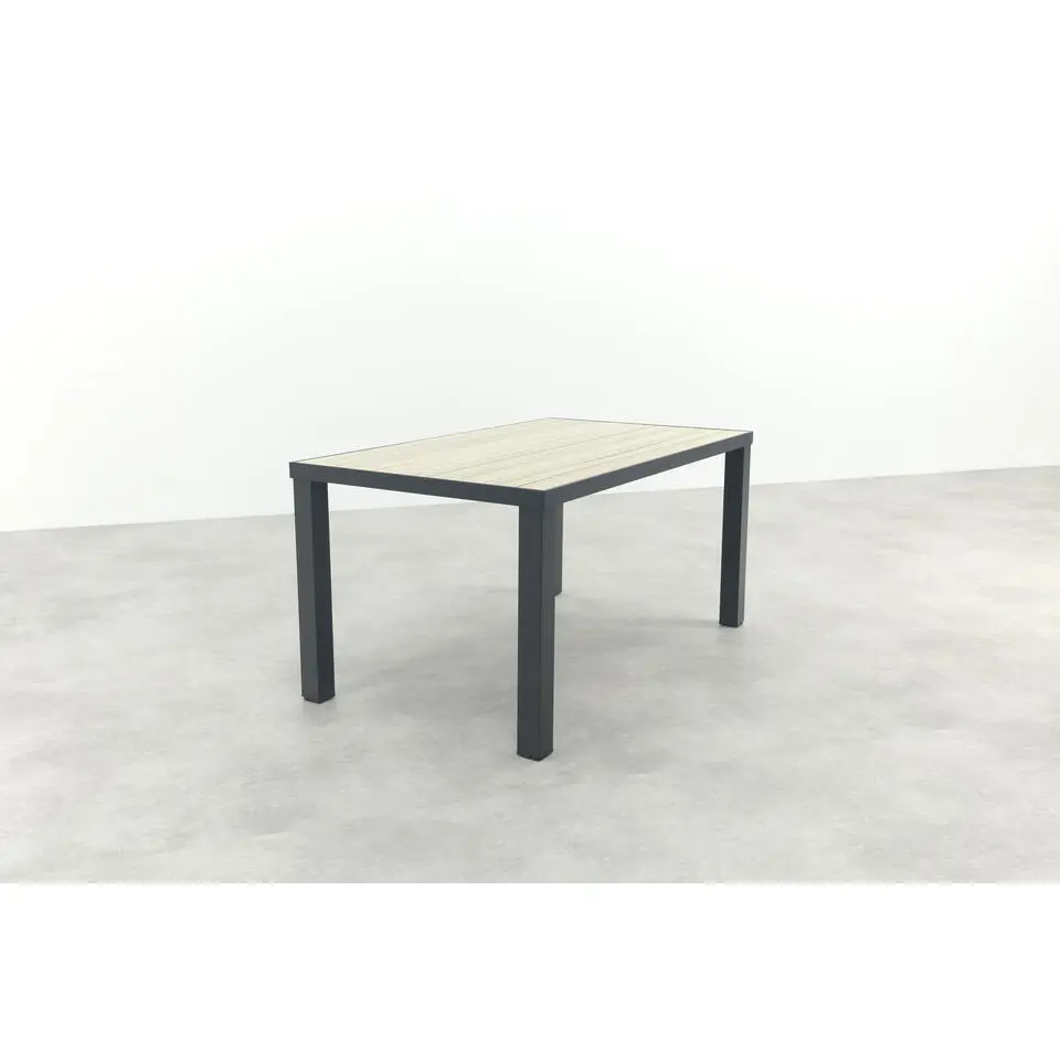 VDG Nola tuintafel 160x90 cm. - Antraciet/Houtlook