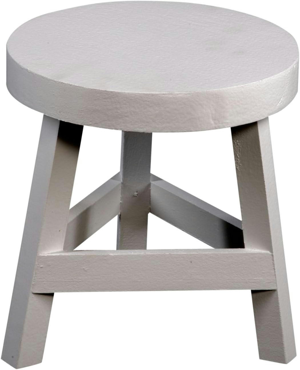 - Tabouret en bois blanc H24cm x D21cm