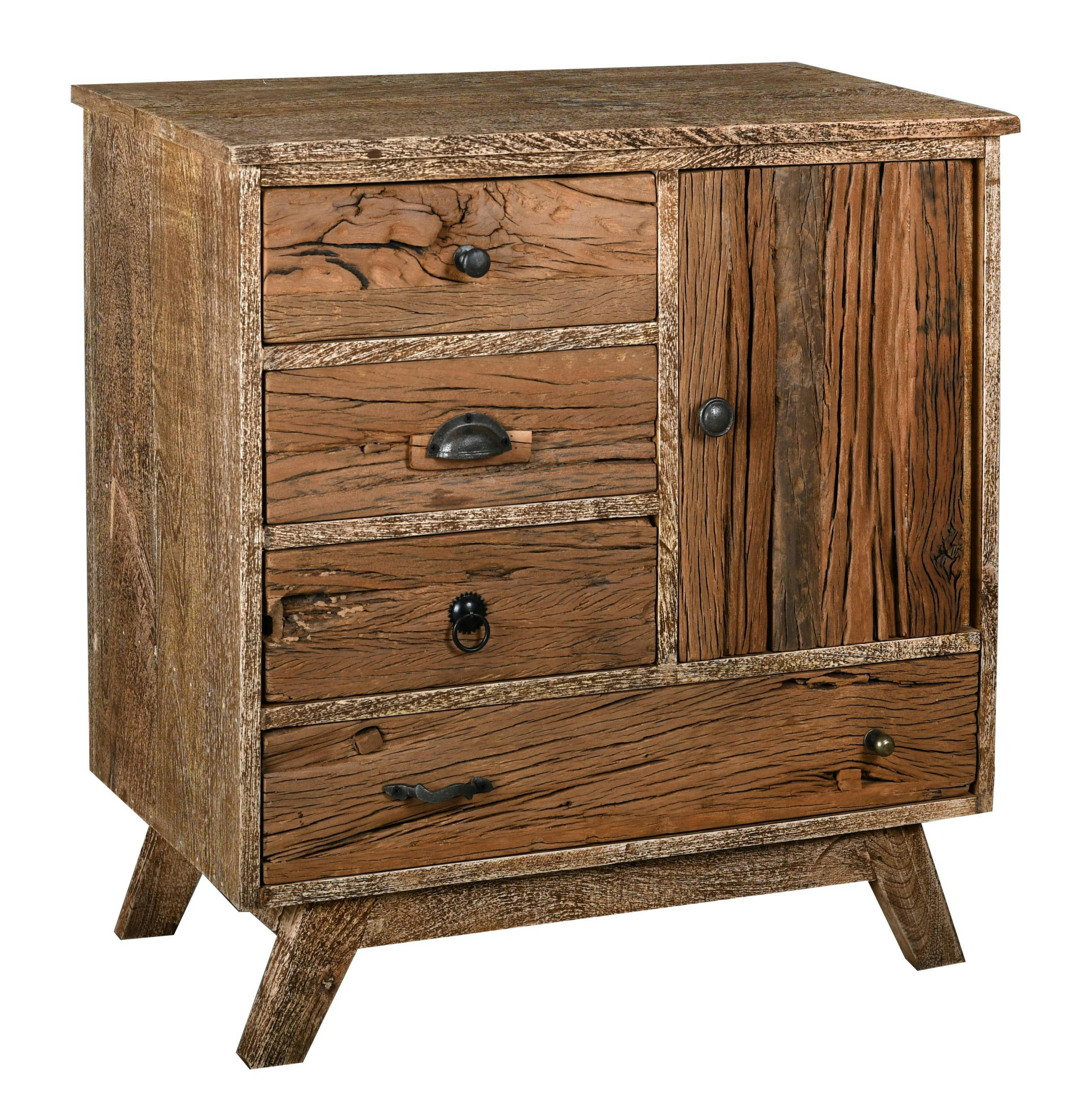 - Commode en bois recyclé et métal