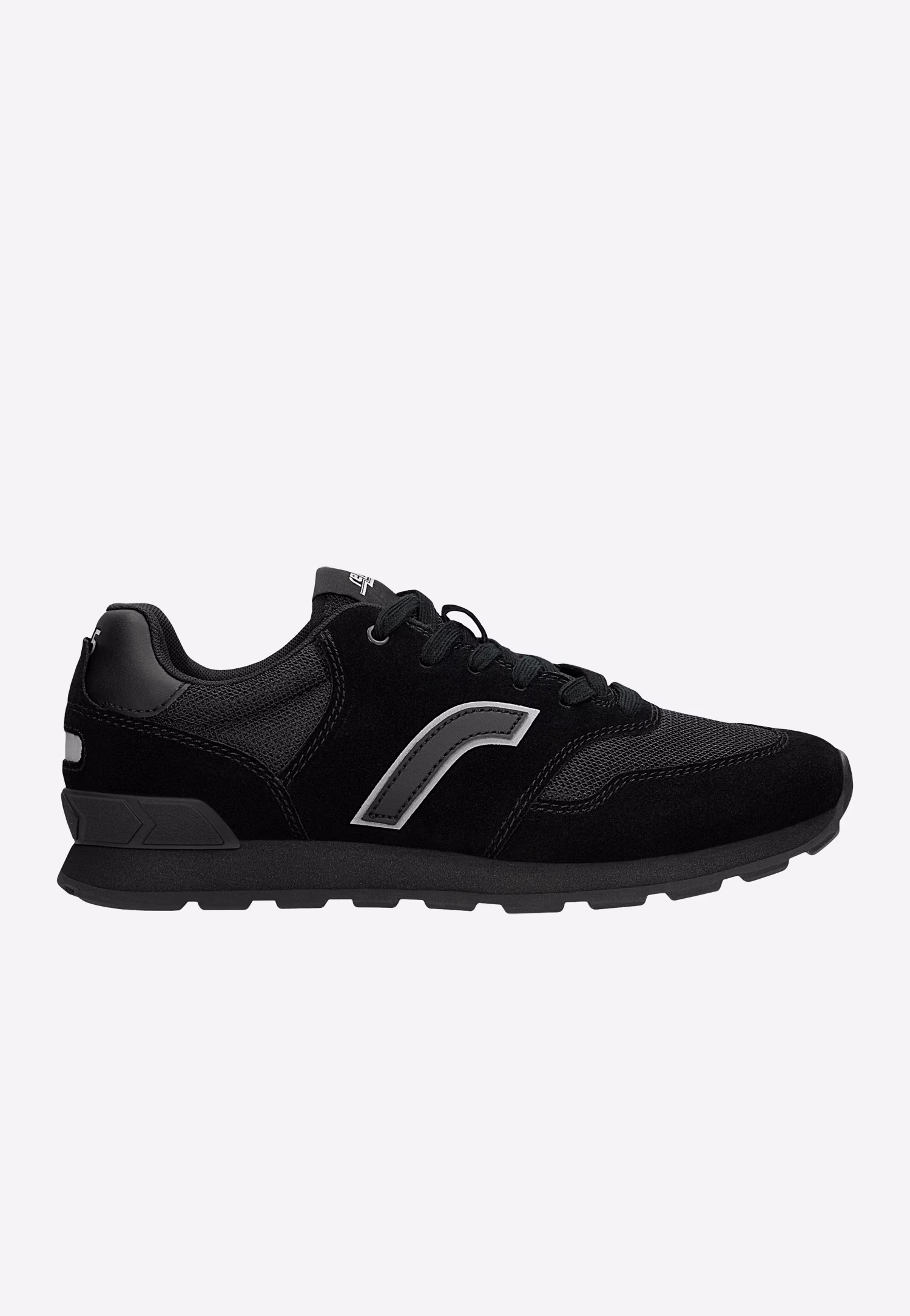 Czarne sneakersy RELAKS z materiału i dwoiny welurowej