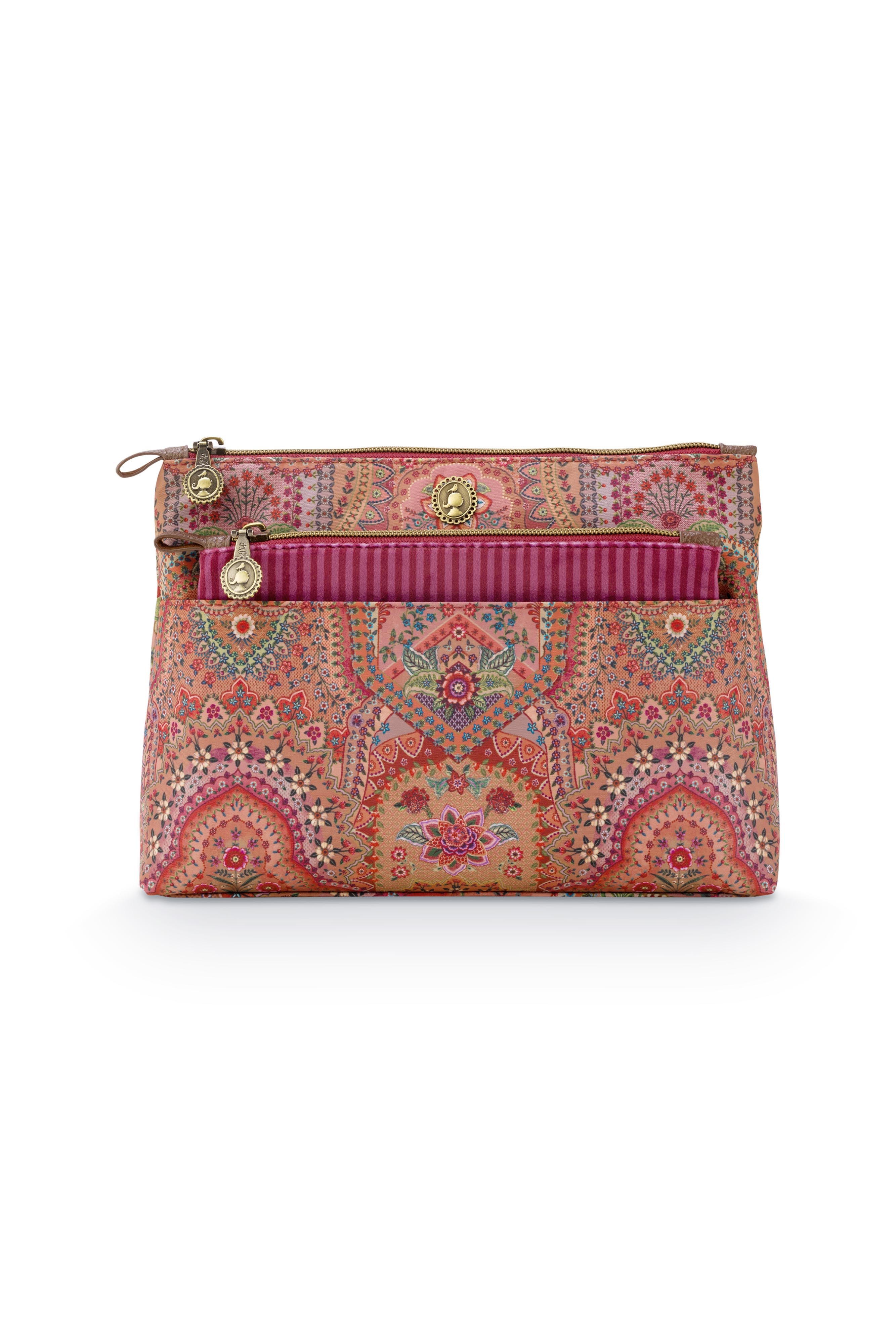 Pip Studio - Caryn Make-up Tasje Dames - Jabali - Rood - Set van 2