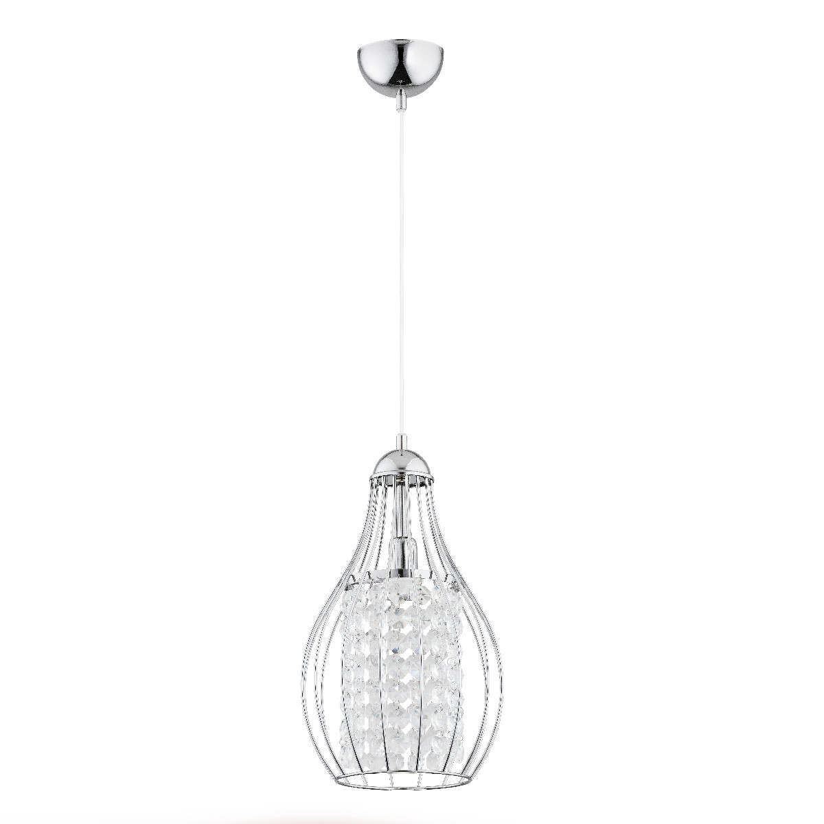 Lampa wisząca chromowana przezroczysty PIRO 1xE14x10W wym: 90x21x21 cm Alfa