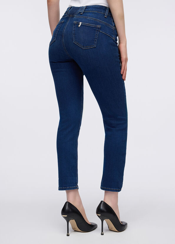 Jeans skinny con risvolto