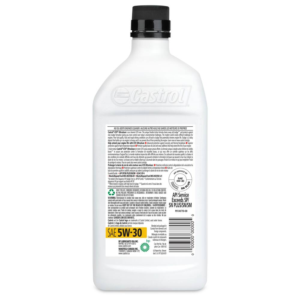 Castrol GTX ULTRACLEAN 5W30 Conventional Engine/Motor Oil, 1-L
