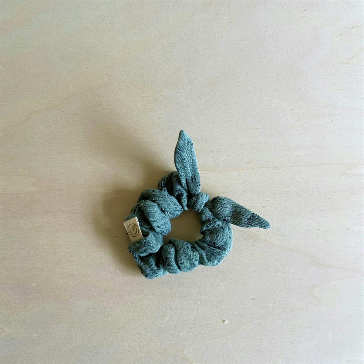 GREEN & KIDS - Chouchou en gaze de coton bio à motifs vert